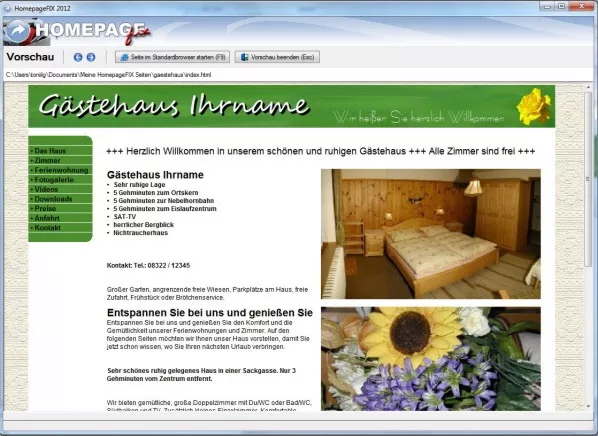 Homepage erstellen